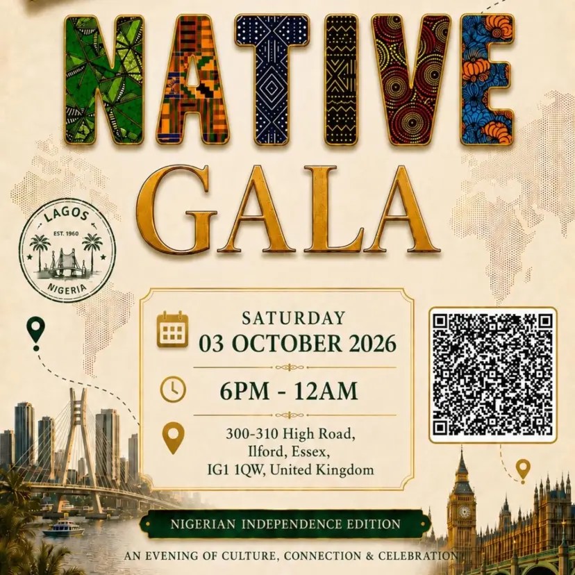 Native Gala poster — Saturday 3 October 2026 at 300–310 High Road, Ilford